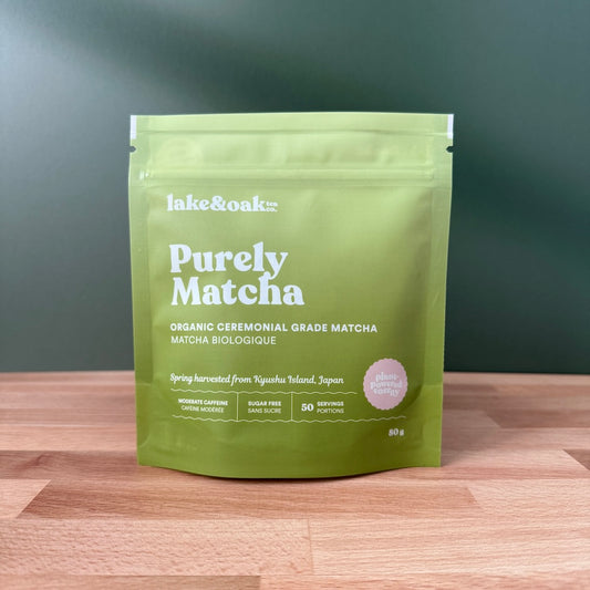 Lake & Oak Tea Co. - Purely Matcha - Organic Ceremonial Grade Matcha (80g Bag)